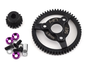 Hot Racing 32P Steel Pinion & Spur Gear Set (Purple) (18T/56T) For Slash, Rustler, Stampede, Bandit