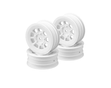 JConcepts 9 Shot 2.2 Dirt Oval Front Wheels (White) (4) (B6.1/XB2/RB7/YZ2) w/12mm Hex