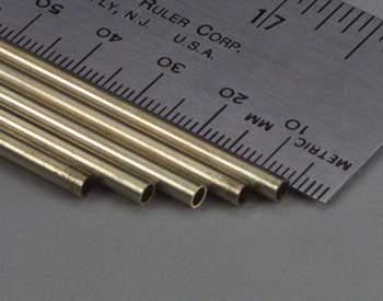 Round Brass Tube: 1/8" OD x 0.014" Wall x 36" Long (5 Pieces)