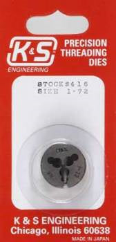 K & S 416 Adjustable Threading Dies 1-72