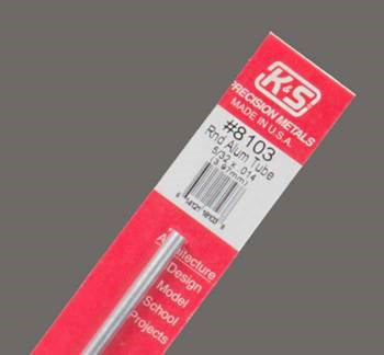 Round Aluminum Tube: 5/32" OD x 0.014" Wall x 12" Long (1 Piece)