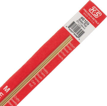 K & S 8169 Solid Brass Rod .072" O.D. 12" Long Pkg(3)