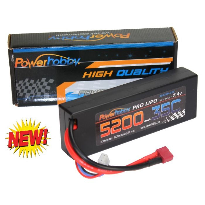 Power Hobby 2S 7.4v 5200mAh 35c LiPo Battery w Deans Plug 2-Cell