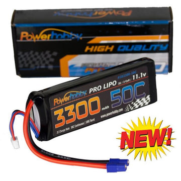 Power Hobby 3s 11.1v 3300mah 50c-100C Lipo Battery w EC3 Plug