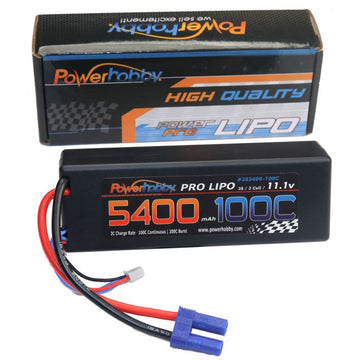 Power Hobby 3s 11.1v 5400mah 100c Lipo Battery w E