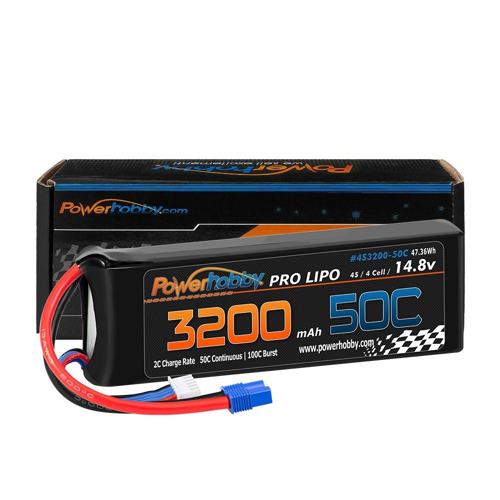 Power Hobby 4s 14.8V 3200mah 50c Lipo Battery with EC3 Plug