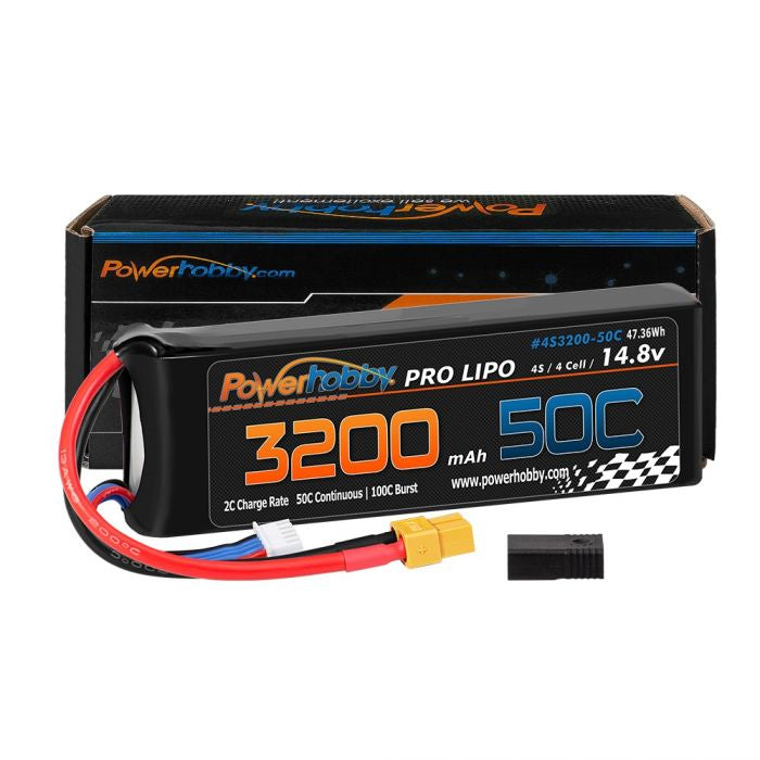 Powerhobby 4s 14.8v 3200mah 50c Lipo Battery w XT60 Plug