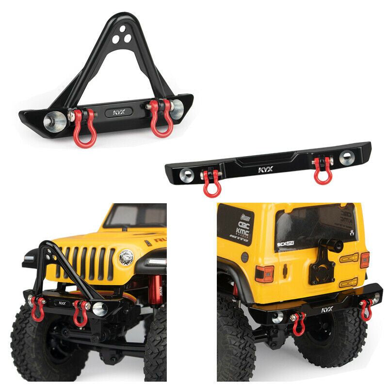 Powerhobby SCX24 Bronco Deadbolt Jeep Aluminum Front Rear Bumper w/ Shackle