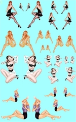 Pin-Up Girls #9 Various Poses & Sizes Decals