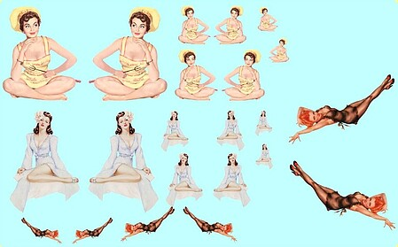 Pin-Up girls #16 Various Poses &Sizes