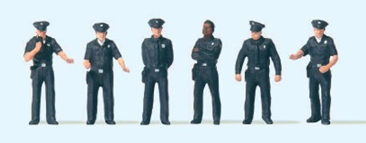 US City Police in Blue Uniform (6) HO Scale Preiser Models