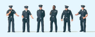 US City Police in Blue Uniform (6) HO Scale Preiser Models