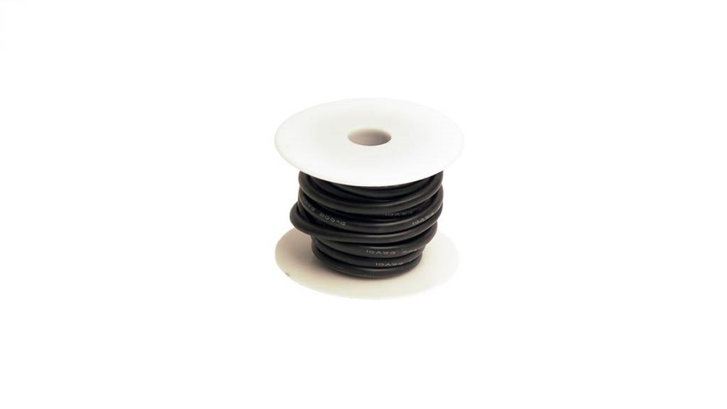 RCE1207 10 Gauge Silicone Ultra-Flex Wire; 25' (Black) (Racers Edge)