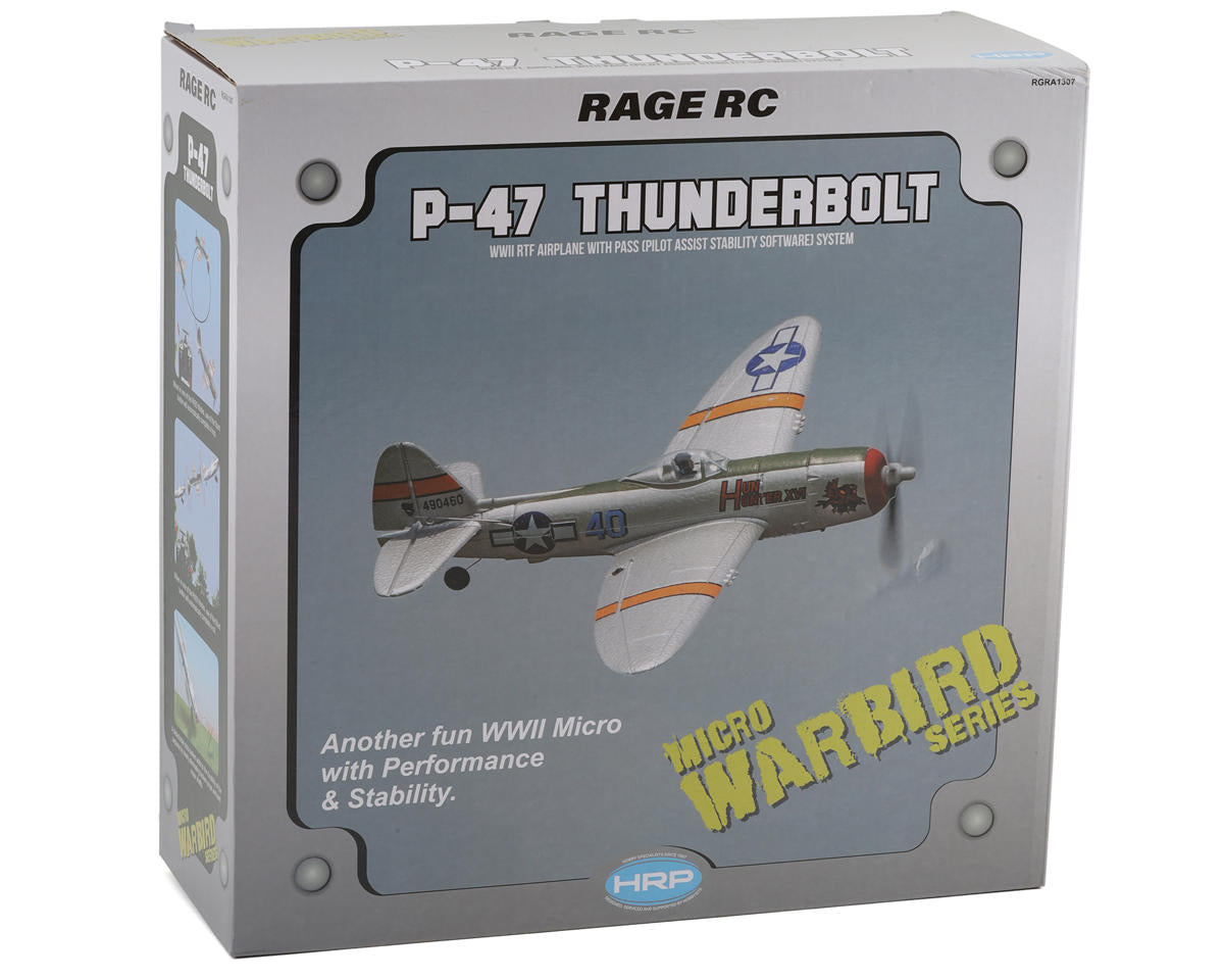 RAGE P-47 Thunderbolt Micro Warbird RTF Electric Airplane (400mm) w/Pass