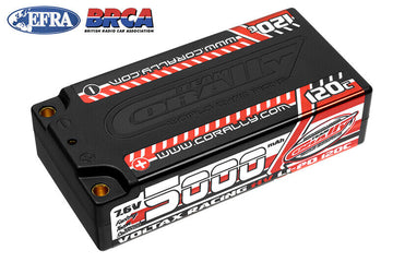 Corally 5000mAh 7.6v 2S Voltrax Shorty Hardcase Lipo Battery