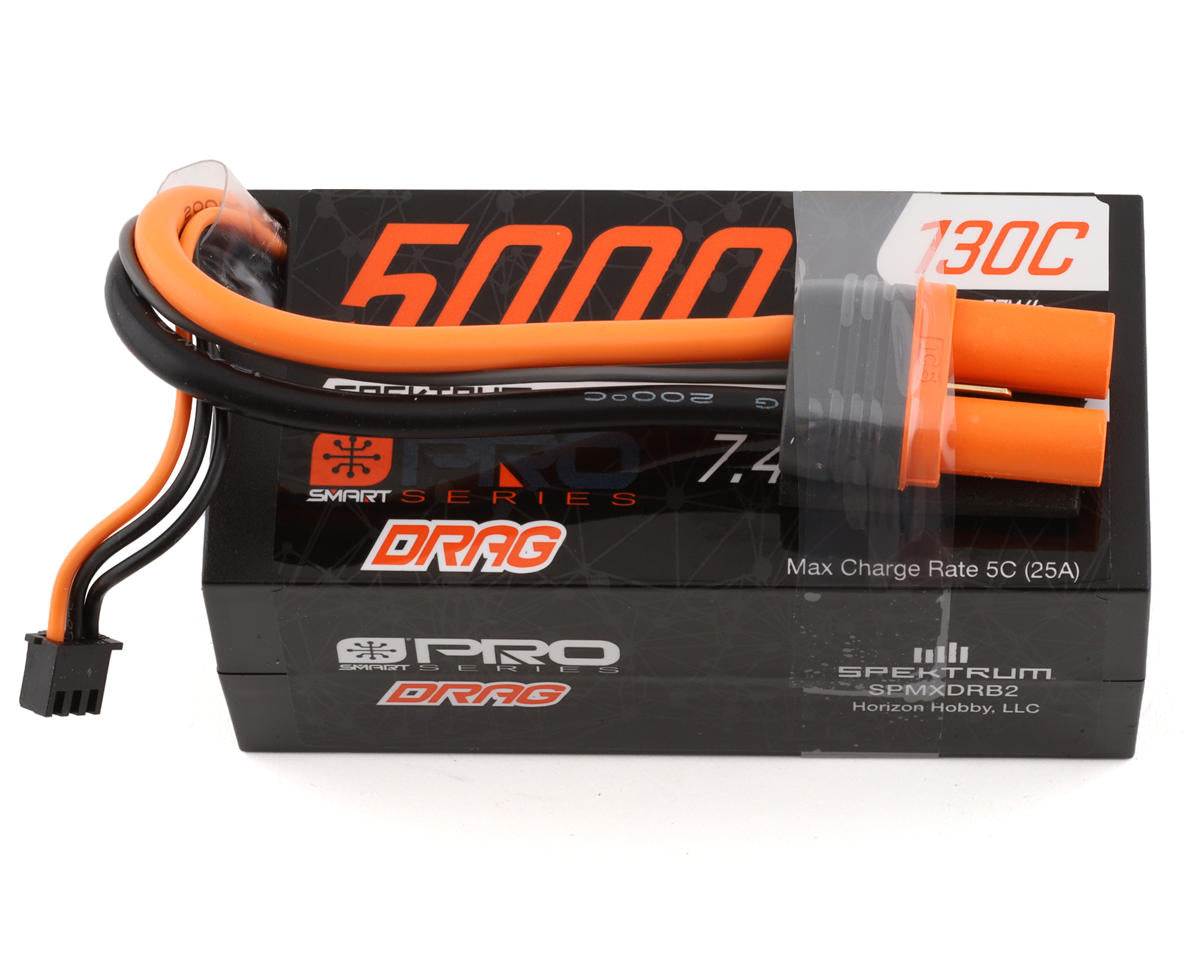 Spektrum 2S 130C LiPo Smart No Prep Drag Pro Series Battery w/IC5 Connector (7.4V/5000mAh)