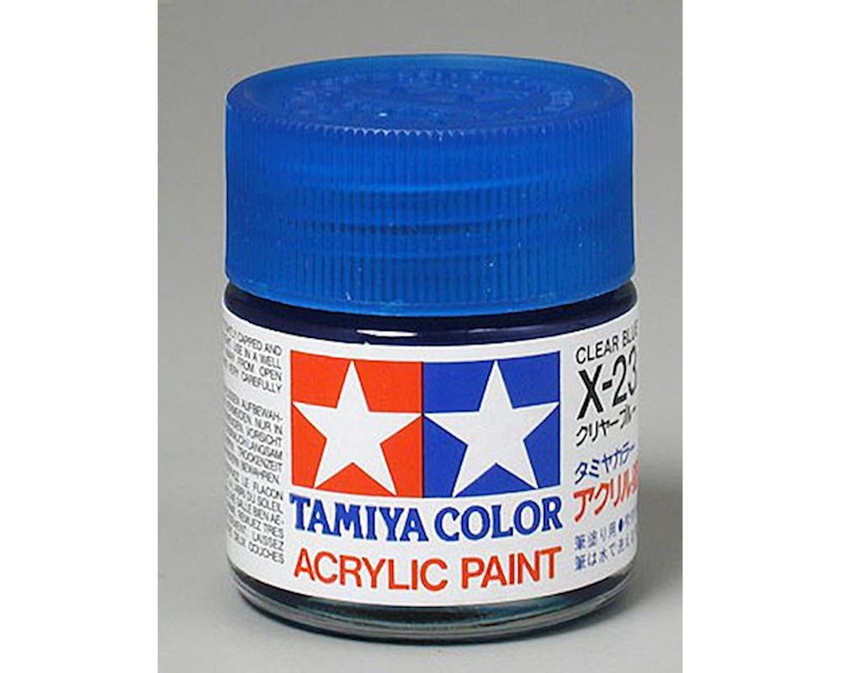 Tamiya X-23 Clear Blue Gloss Finish Acrylic Paint (23ml)