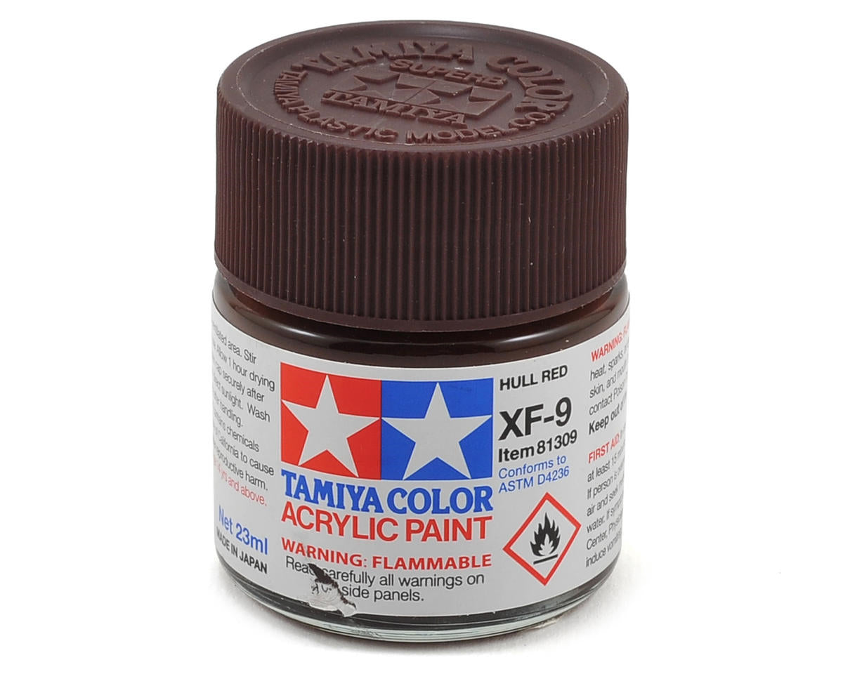 Tamiya XF-9 Flat Hull Red Acrylic Paint (23ml)