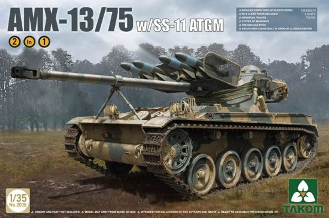 AMX-13/75 French Light Tank with SS11 ATGM Gun