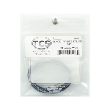 TCS 30 Gauge Wire, 20 ft, Black & White Stripe