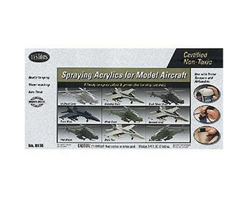 Testors Aircraft Spray Acrylic Airbrush Paint Set (9)