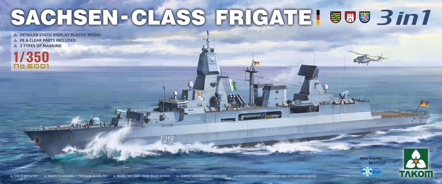 1/350 German Navy Saxony-Class Frigate 3 in 1 Plastic Model