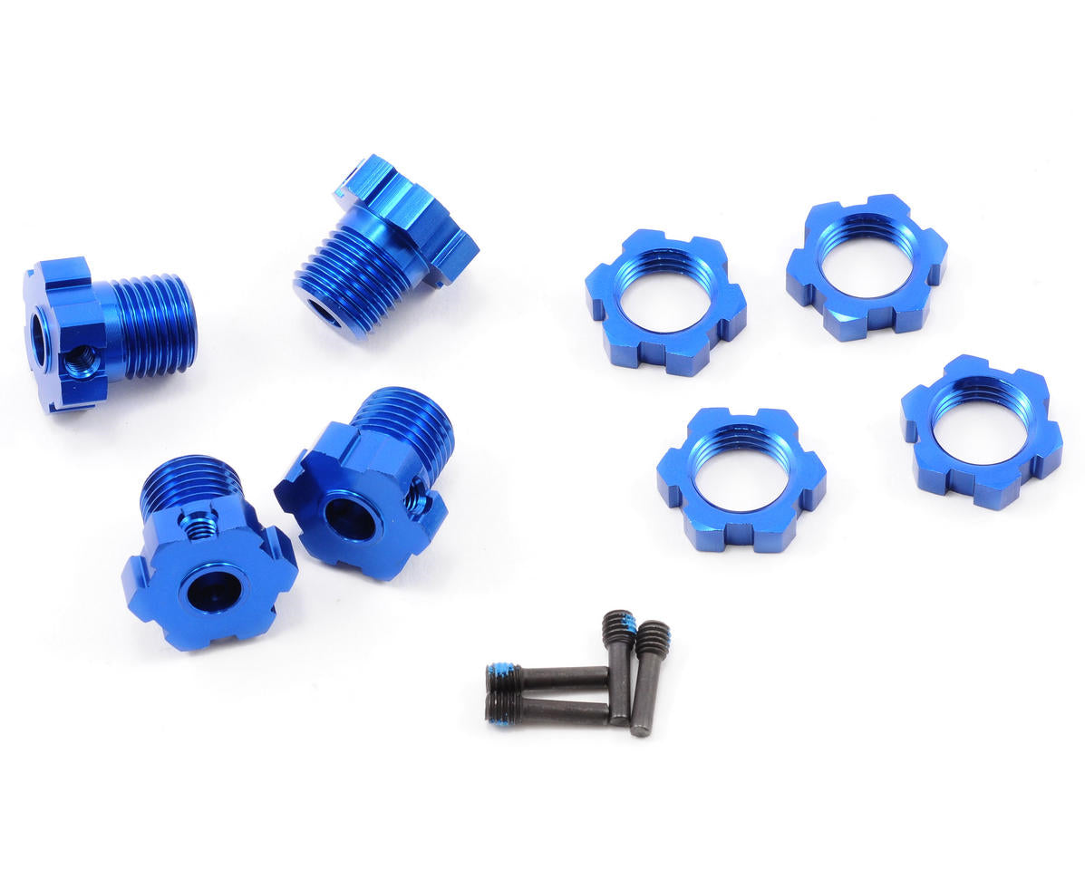 Traxxas 17mm Splined Wheel Hub Set (Blue) (4)