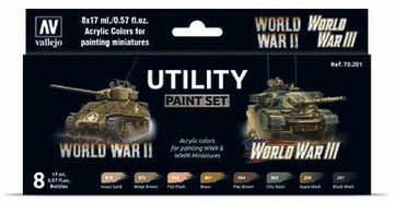 Utility WWII & WWIII Wargames Paint Set (8 Colors)