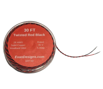 Twisted Kynar Wire 30' 28 AWG Rated 36V 5 Amp Solid Copper Wire